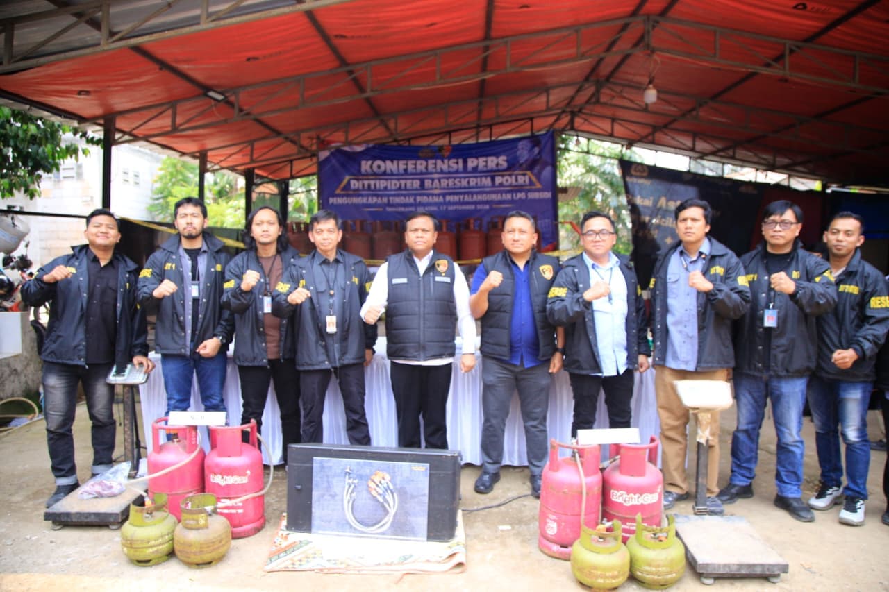 Bareskrim Bongkar Penyelewengan LPG 3 Kg di Tangerang, 910 Tabung Disita